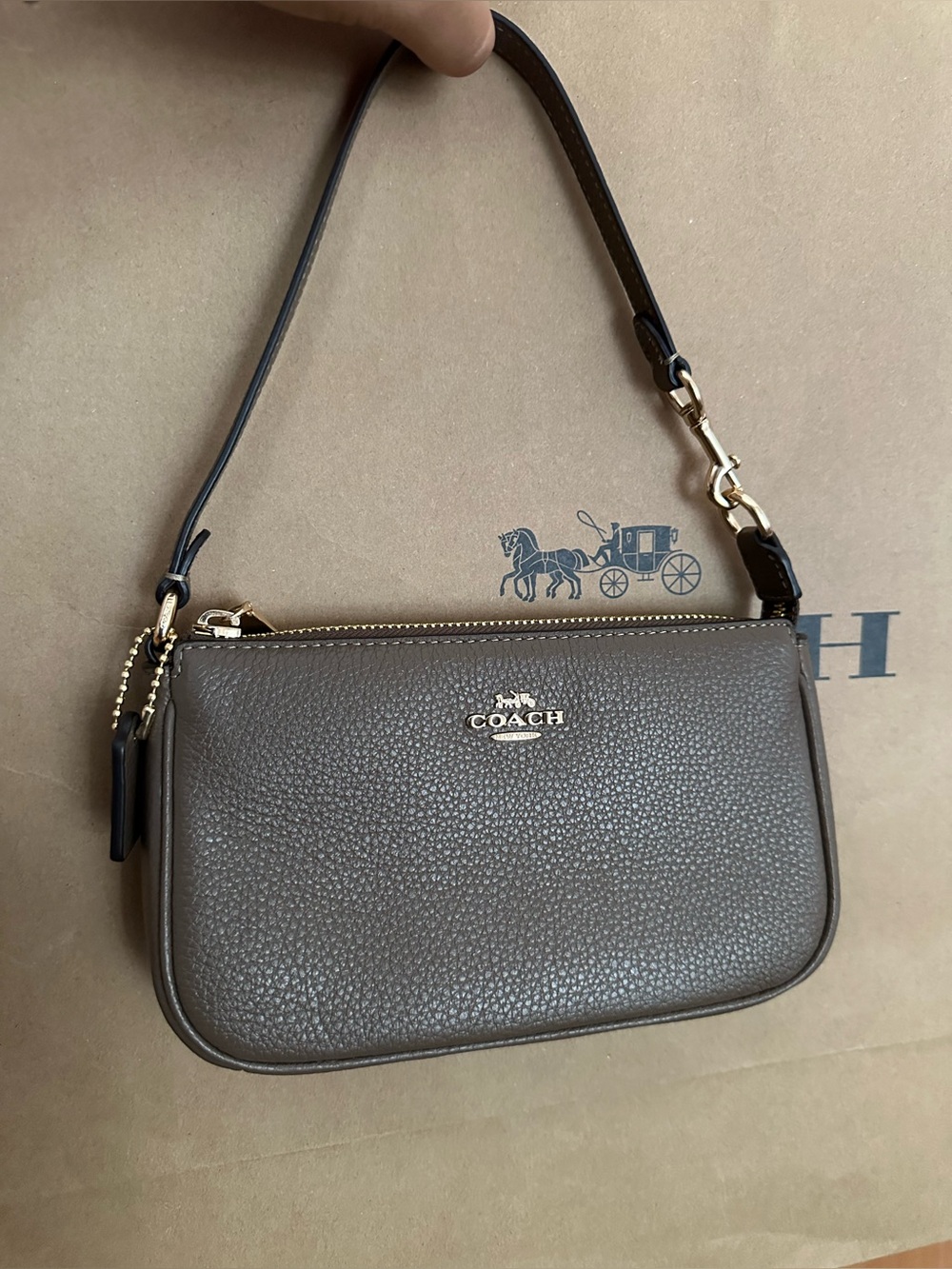 NWT Coach Nolita 19 Leather CBQ88 Gold/Dark Stone